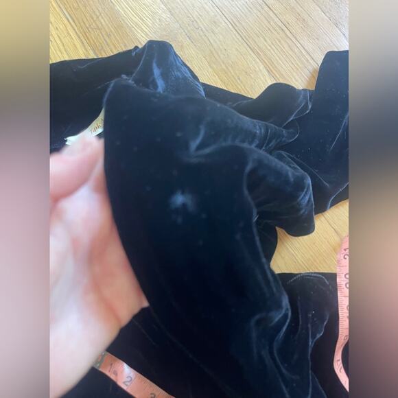 60s Vintage Black Silk Velvet Saks Fifth Ave Wrap Dress - Picture 13 of 13